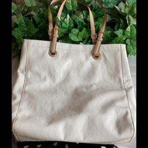 Michael Kors White Patent Leather Tote